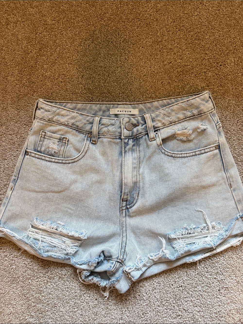 PacSun Light Wash Distressed Denim Shorts